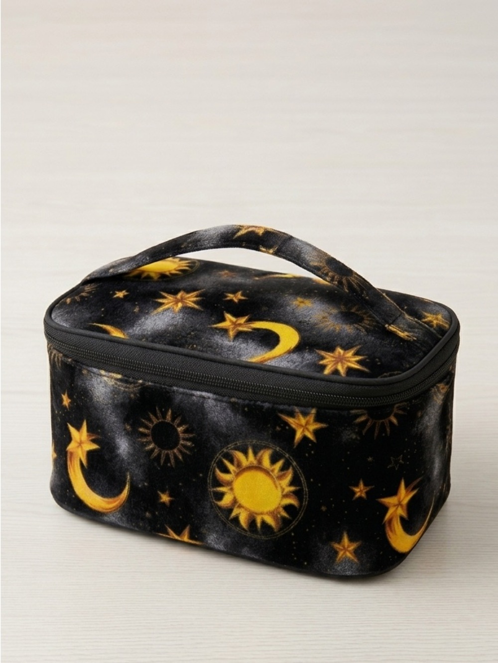 VTG OSCAR DE LA RENTA CELESTIAL SUN MOON STARS SOLAR TRAVEL COSMETIC MAKEUP CASE